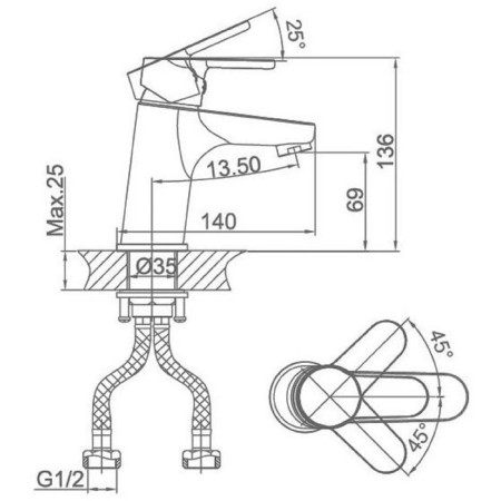 Sink mixer D&K DA1392101-1
