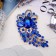Brooch "Empress" hoar, blue in gold