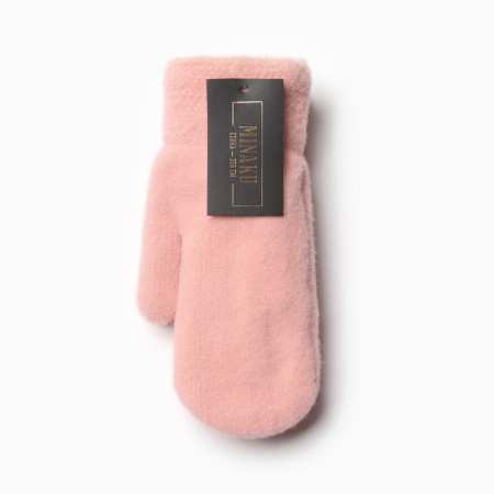 Women's mittens for claim Minaku smooth 22 cm pink-3