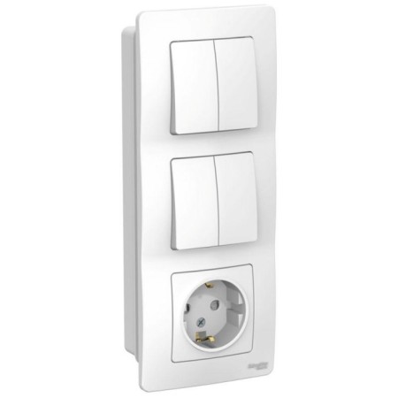 Block, SP, Blanca Sche Blnbs102201, Rosette, 2 keys, 16a, white color