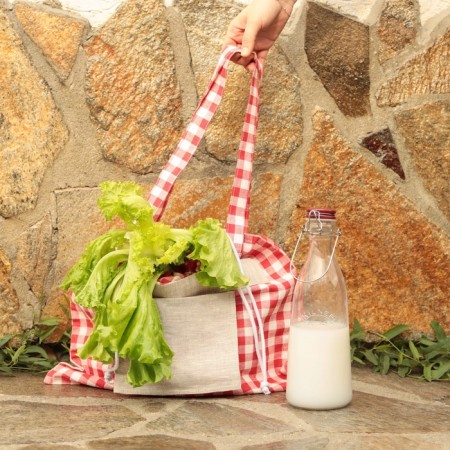 Slopper Sl Home "Red Cage" 50x50cm, 100% linen, 150g/m2-3