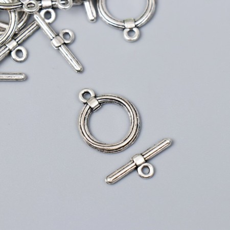 Decor Metal for the creativity of locks "thread on the ring" silver 3214M016 1.8x1.5 cm-1