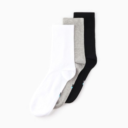 A set of men's socks (3 pairs), white/gray melange/black, size 27-29