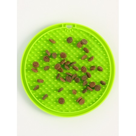 Rug for licking on suction cups 10 x 10 cm, green-1