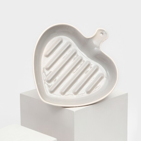 Ceramic "Heart" baking form, gray, 1 variety, Iran-1