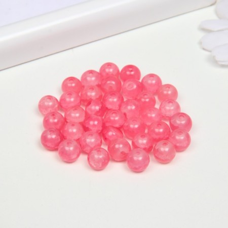 Bead glass "Jade kracle" 8 mm, 34 pcs. pink-1