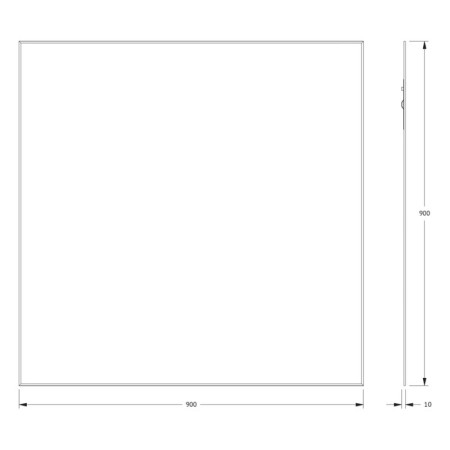 EvoForm mirror, Feet, 5 mm, 90x90 cm-1