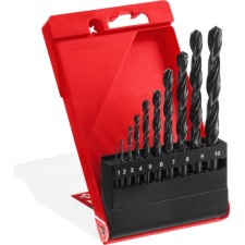 Set of drill on metal bison, p4m2, cylindrical shank, 1.5-10 mm, 10 pcs, class in