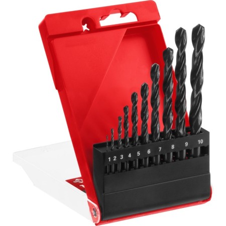 Set of drill on metal bison, p4m2, cylindrical shank, 1.5-10 mm, 10 pcs, class in