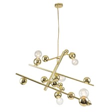 Suspended Indigo lamp, 11033/5p Gold. 5x60W, e27, 900x900x1125/1813 mm, color gold