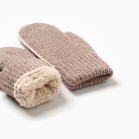 Women's mittens minku, brown color, 22 cm-2