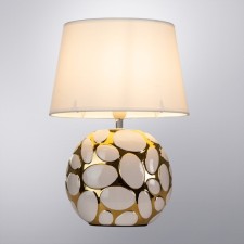 Декоративная настольная лампа Arte Lamp Poppy A4063LT-1GO, E14, 40 Вт, 25х18х34 см, золотистый, белый
