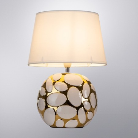 Decorative table lamp Arte Lamp Poppy A4063LT-1GO, E14, 40 W, 25x18x34 cm, golden, white