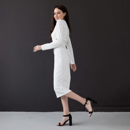 Women's dress Midi with a cut Mist p. 42, white-5