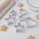 A set of forms for cutting the cookies of the share “heart, asterisk”, 6 objects, 7 × 13 × 1.5 cm, silver color