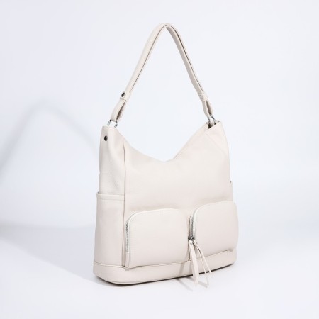 Lugus bag, 3 outer pockets, milk color-2