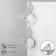 Earrings with Rhinestes "Bow" on the ring, white color in silver