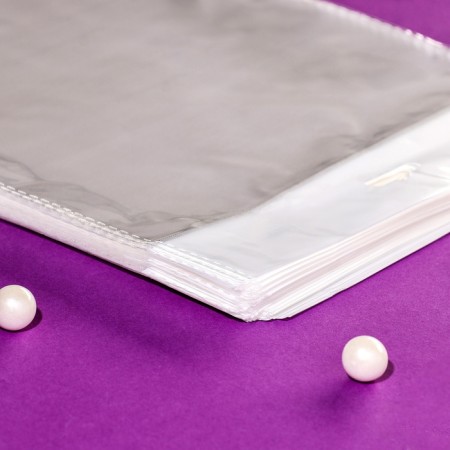 BOPP package with an adhesive valve, transparent 20 x 23/4 cm, euros, 30 μm-5