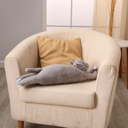 Soft toy "cat", 70 cm, gray color-4