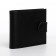 Male purse on a button, for bills, for cards, for coins, black color