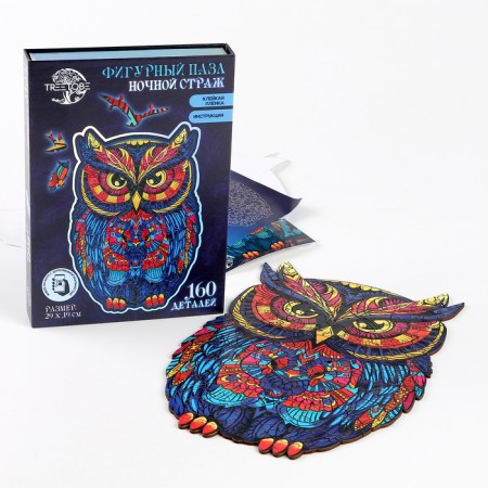 Puzzles wooden figured "owl", 160 elements-3