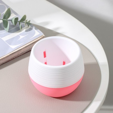 Pot for flowers with the Podon "Japan", 125 ml, d = 8 cm, h = 6.5 cm, white-pink color-1