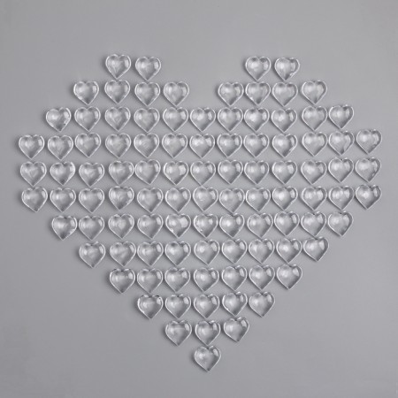 Plastic sores are decorative, set of 100 pcs., Size 1 pc. - 2 × 2 cm, the color is transparent-3