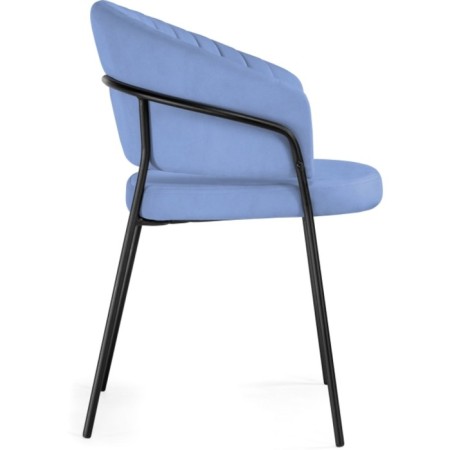 Chair on the metal frame Leo Metal/velor, black/blue 56x52x80 cm-2