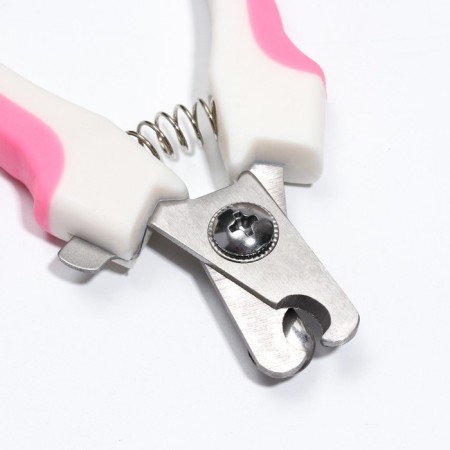 Small side claws with non -slip handles, a hole of 9 mm, pink with white-2