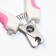 Small side claws with non -slip handles, a hole of 9 mm, pink with white