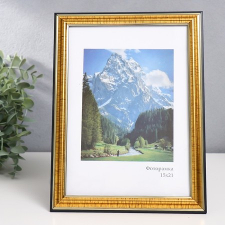 Photo frame Plastic "Office 2" 15x21 cm, gold