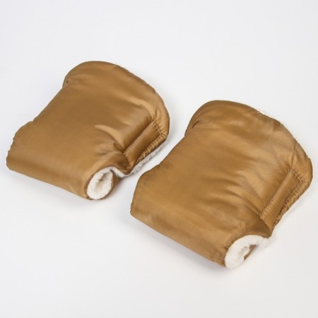 Mittens-Mufts on the handle of the stroller, 2 pcs., Beige color-1