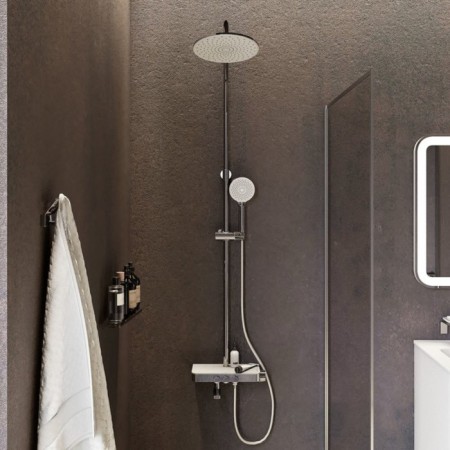 Shower system IDDIS SheLFY SheSBBTI06, tropical shower, shower, brass, chrome-1