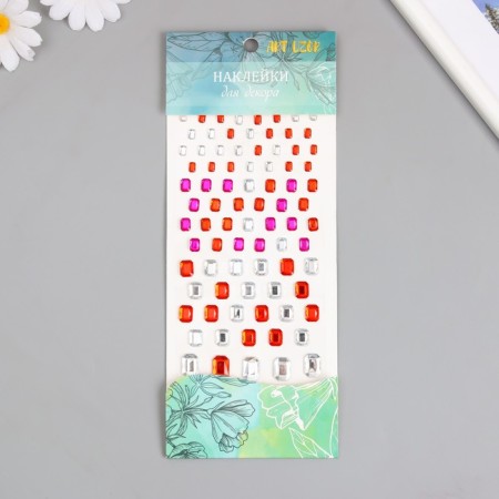 Sticker Plastic Rhinestones "Rectangular of different sizes" MIX 9x16.5 cm-1