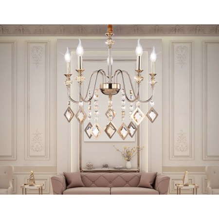 Crystal chandelier with Ambrella Light, Classic, Tr4955, 5XE14, Color Gold-2