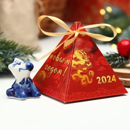 Souvenir "Dragon 2024", Gzhel, Red, Christmas tree suspension