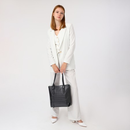 Bag-tout on zipper, gray color-3