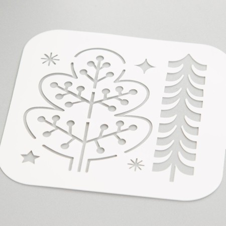 Plastic stencil "tree" 9x9 cm-2