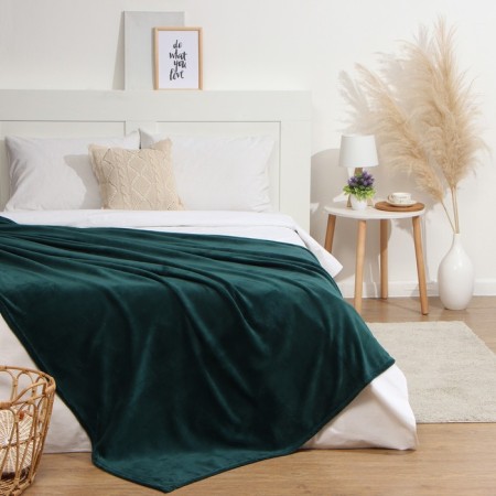 Plaid Ethel Tsv. Izumrudny 200*220 cm, 100% p/e, coral-flis 220 g/m2