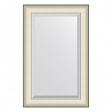 EvoFORM mirror in a baguette frame, with fatset, 78 mm, 54x84 cm, color white leather with chromium