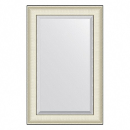 EvoFORM mirror in a baguette frame, with fatset, 78 mm, 54x84 cm, color white leather with chromium