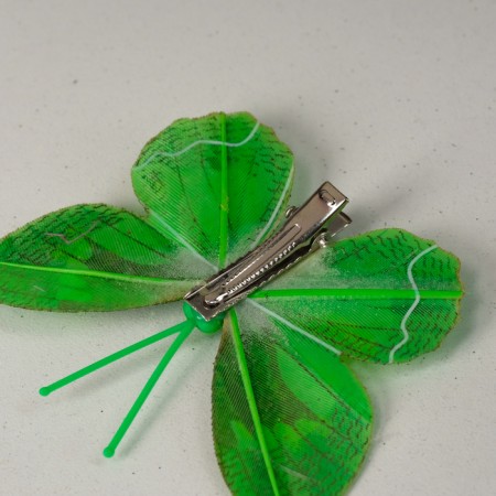A butterfly for decor and floristry, on a clothespin, plastic, mix, 1 pc., 8 cm-4