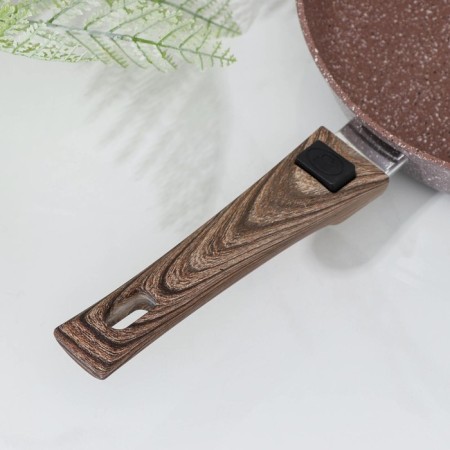 Sleeping pan “Brownie”, D = 28 cm, removable handle, glass cover, anti -stick coating, induction-3