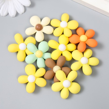Busina for creativity plastic "Bright chamomile" matte mix 1.2x3.2x3.2 cm