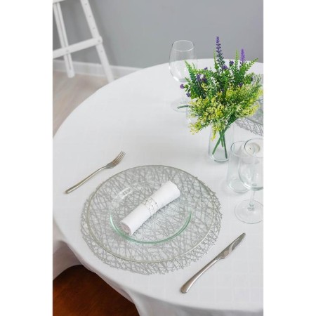 Set of serving napkins on the table "straw", d = 38 cm, 4 pcs, silver color-7