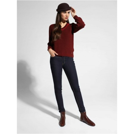 Women's Pulover from the Italian yarn CONTE Elegant, Size S, Burgundy color-2