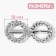 Buckwheat Cabocons with rhinestones "Circle" for bows, d = 18 mm, 10 pcs, silver color