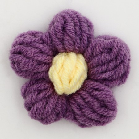 Knitted flower, set 10 pcs., Size 1 pc., 4 × 1.5 cm, purple color-3