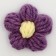 Knitted flower, set 10 pcs., Size 1 pc., 4 × 1.5 cm, purple color
