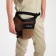 Lightning waist bag, 3 outer pockets, hook on the thigh, brown color